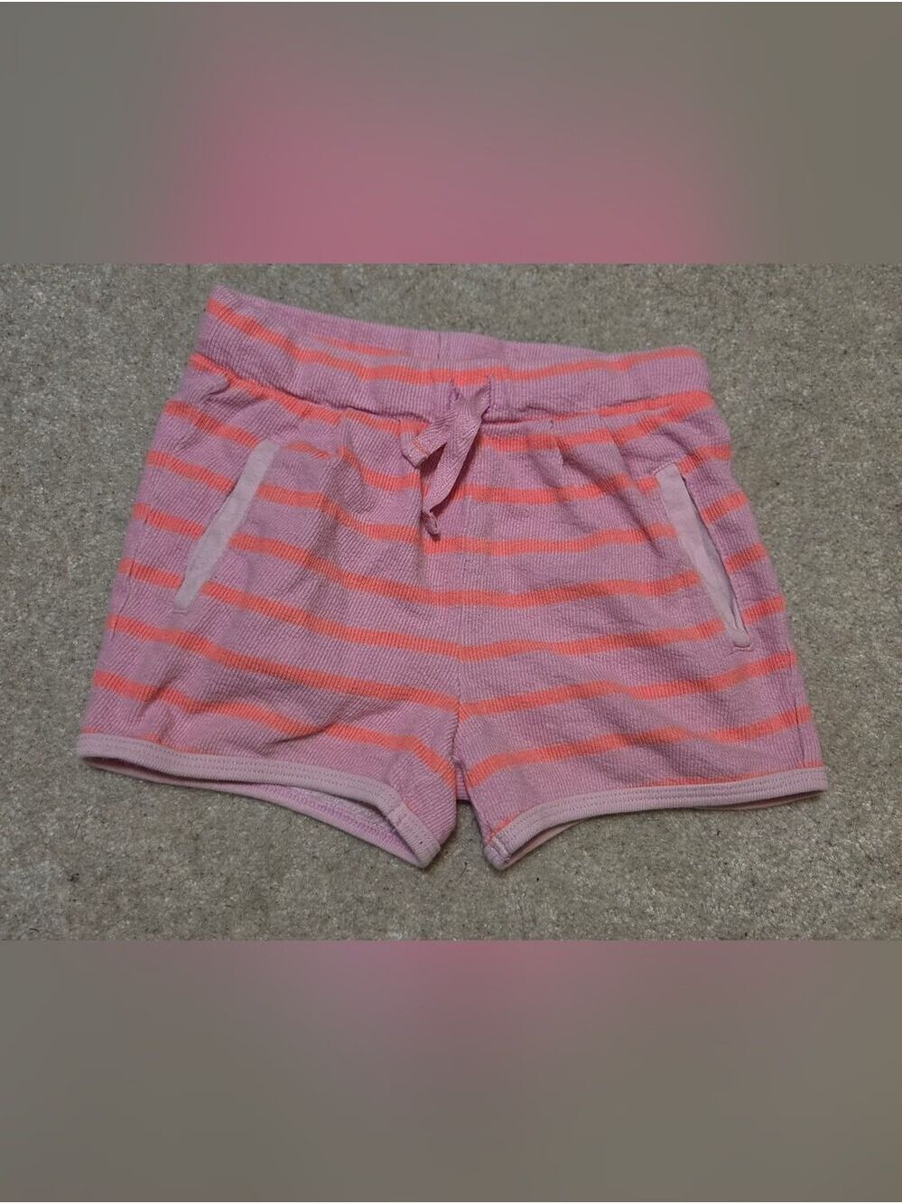 Cat & Jack Girls Pink Striped Pull-On Shorts 3T